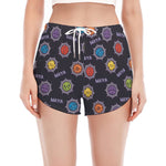 Colorful Maya Pattern Print Women's Split Running Shorts