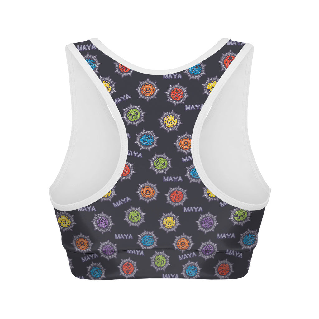Colorful Maya Pattern Print Women's Sports Bra