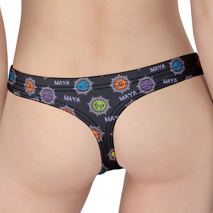 Colorful Maya Pattern Print Women's Thong