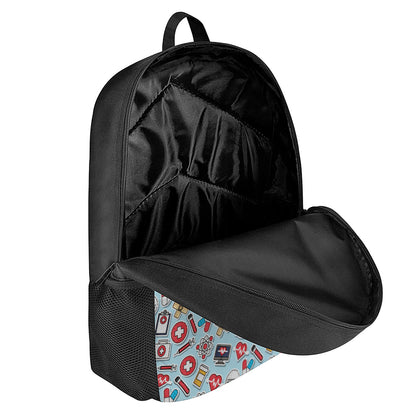 Colorful Medical Pattern Print 17 Inch Backpack