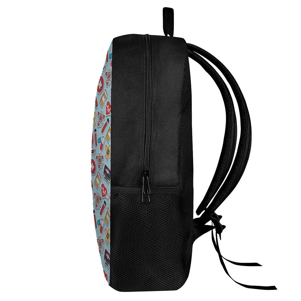 Colorful Medical Pattern Print 17 Inch Backpack