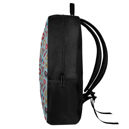 Colorful Medical Pattern Print 17 Inch Backpack