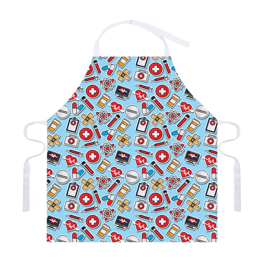 Colorful Medical Pattern Print Adjustable Apron