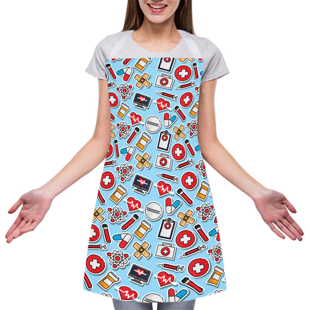 Colorful Medical Pattern Print Adjustable Apron
