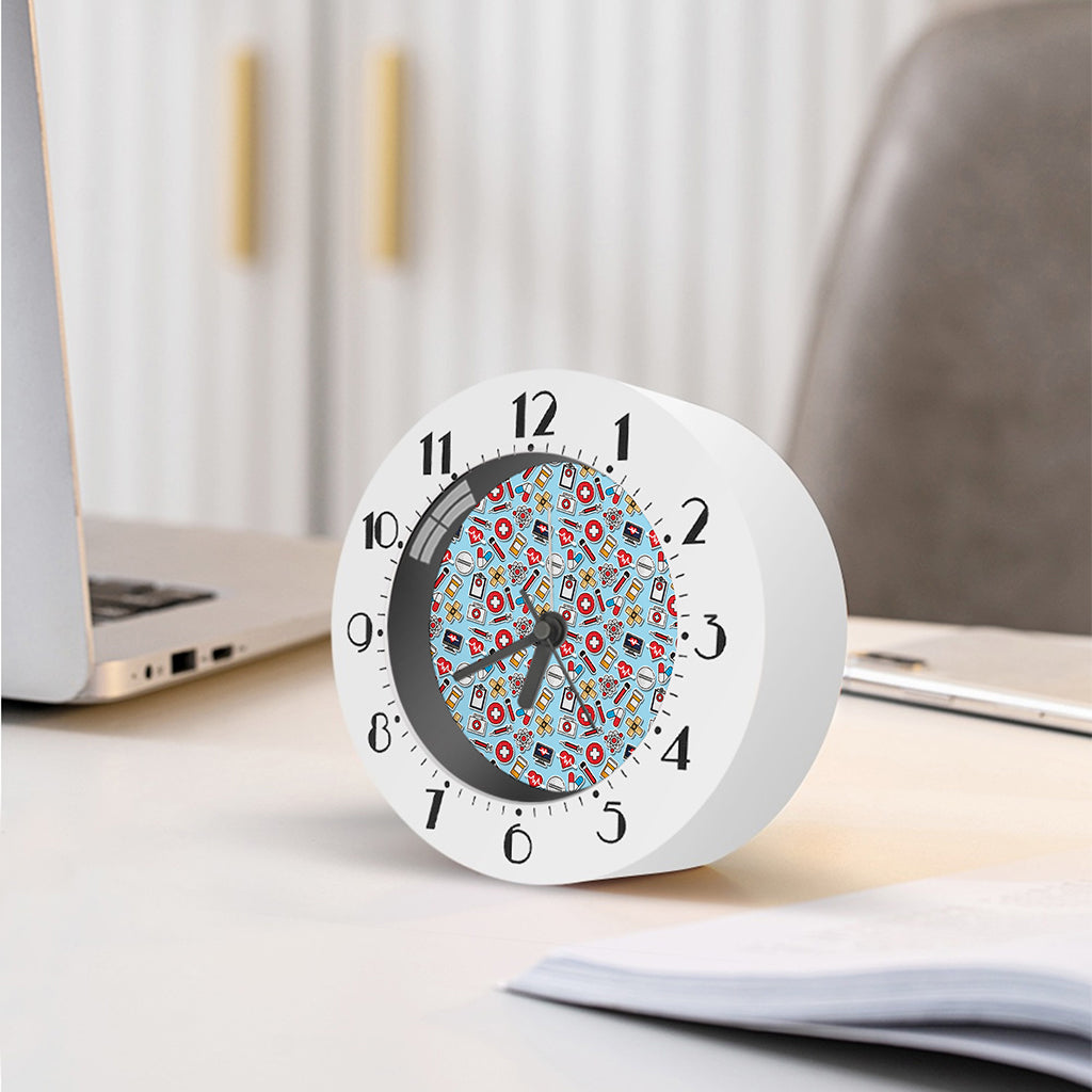 Colorful Medical Pattern Print Alarm Clock