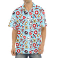 Colorful Medical Pattern Print Aloha Shirt