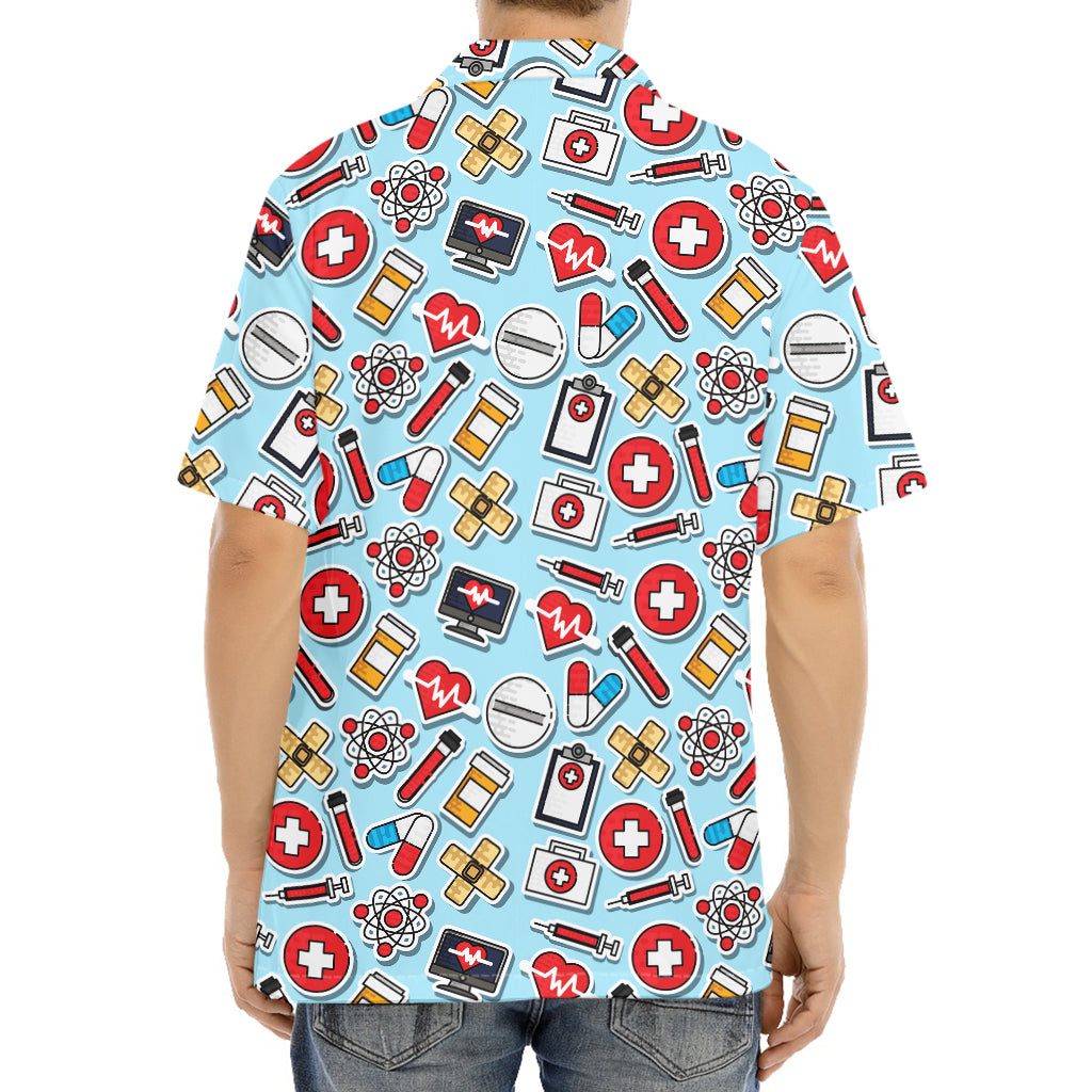 Colorful Medical Pattern Print Aloha Shirt