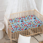 Colorful Medical Pattern Print Baby Crib Sheet