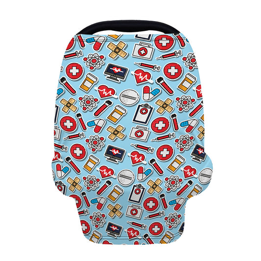 Colorful Medical Pattern Print Baby Seat Cover