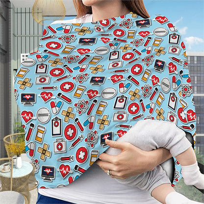 Colorful Medical Pattern Print Baby Seat Cover