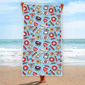 Colorful Medical Pattern Print Beach Towel