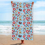 Colorful Medical Pattern Print Beach Towel