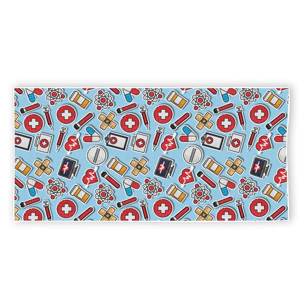 Colorful Medical Pattern Print Beach Towel
