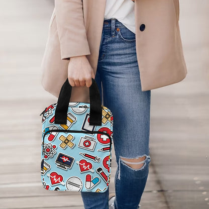 Colorful Medical Pattern Print Bible Tote Bag