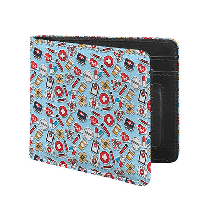 Colorful Medical Pattern Print Bifold Wallet