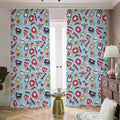 Colorful Medical Pattern Print Dimout Pencil Pleat Curtains