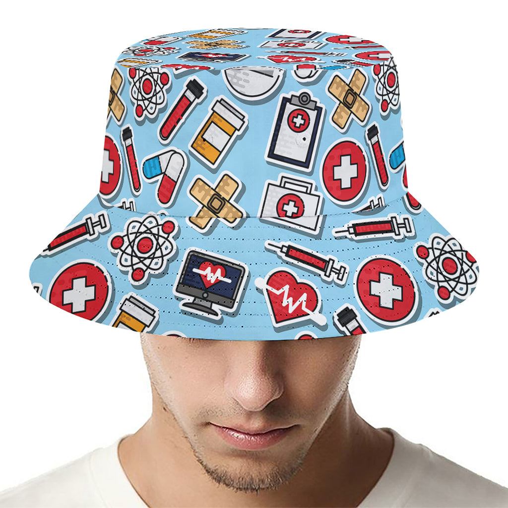 Colorful Medical Pattern Print Bucket Hat
