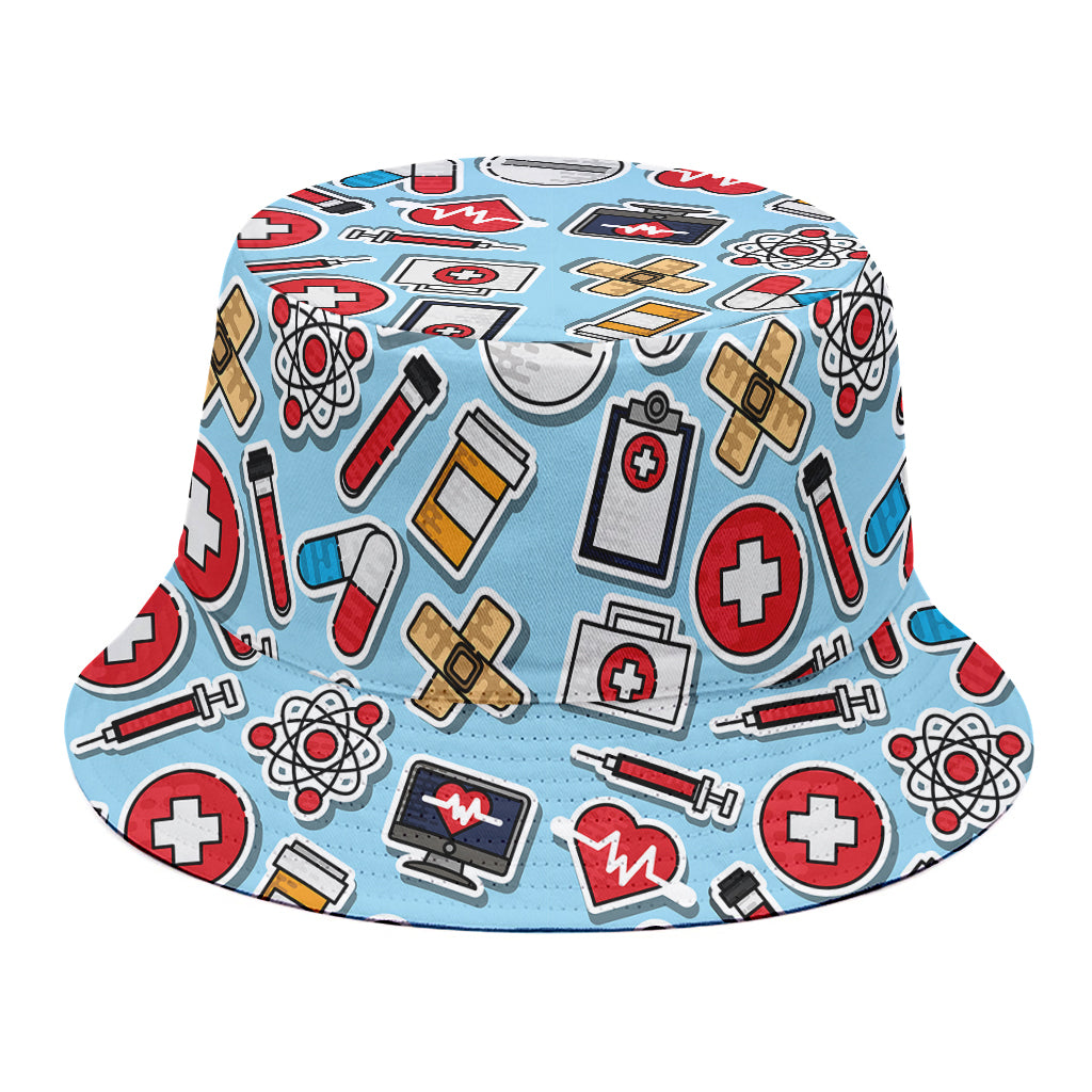 Colorful Medical Pattern Print Bucket Hat