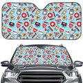 Colorful Medical Pattern Print Car Windshield Sun Shade