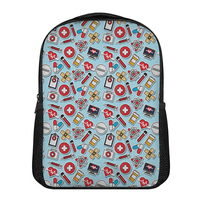 Colorful Medical Pattern Print Casual Backpack