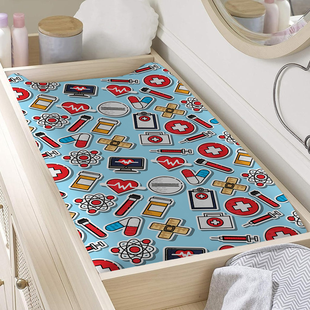 Colorful Medical Pattern Print Changing Pad Cover
