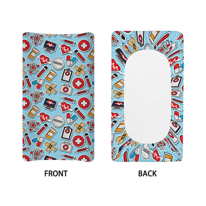 Colorful Medical Pattern Print Changing Pad Cover