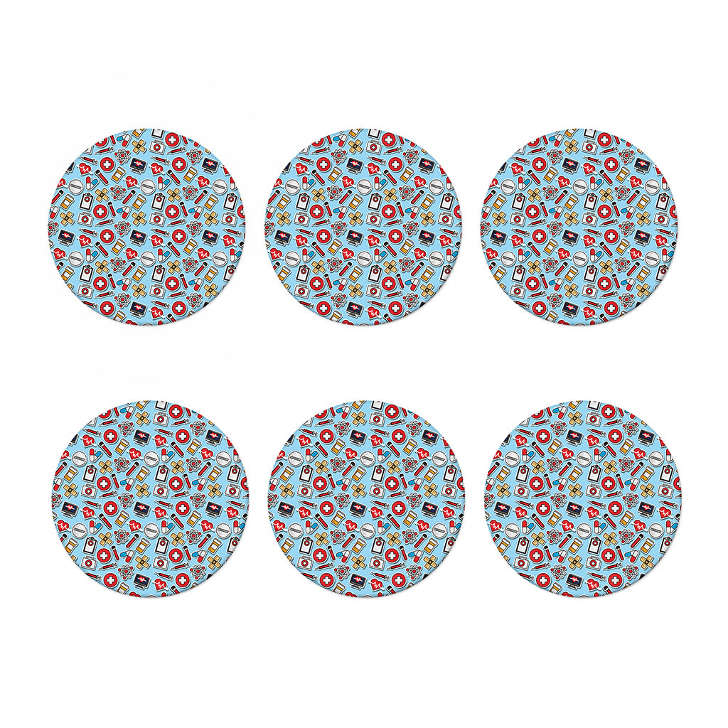 Colorful Medical Pattern Print Coaster Set