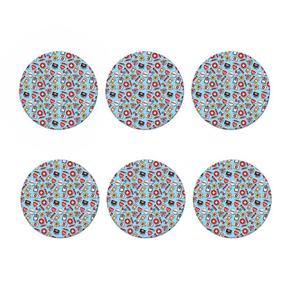 Colorful Medical Pattern Print Coaster Set