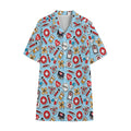 Colorful Medical Pattern Print Cotton Hawaiian Shirt