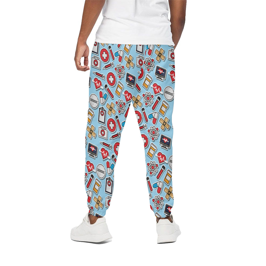 Colorful Medical Pattern Print Cotton Pants