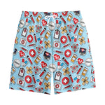 Colorful Medical Pattern Print Cotton Shorts