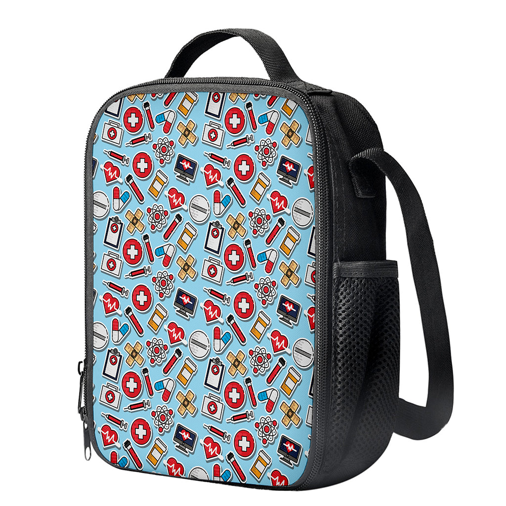Colorful Medical Pattern Print Crossbody Lunch Bag