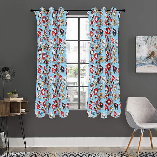 Colorful Medical Pattern Print Curtain