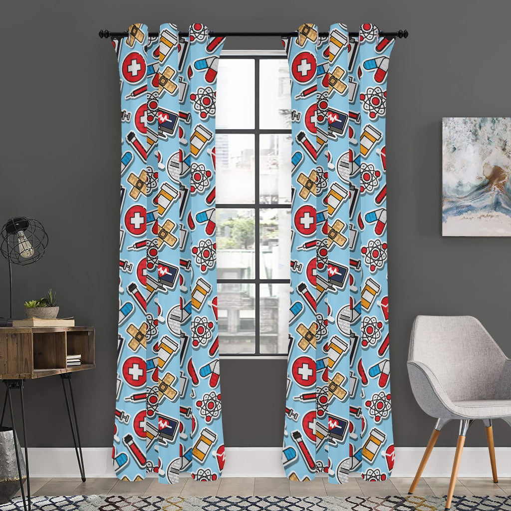 Colorful Medical Pattern Print Curtain