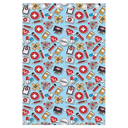Colorful Medical Pattern Print Curtain