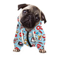 Colorful Medical Pattern Print Dog Zip Up Hoodie