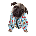 Colorful Medical Pattern Print Dog Zip Up Hoodie