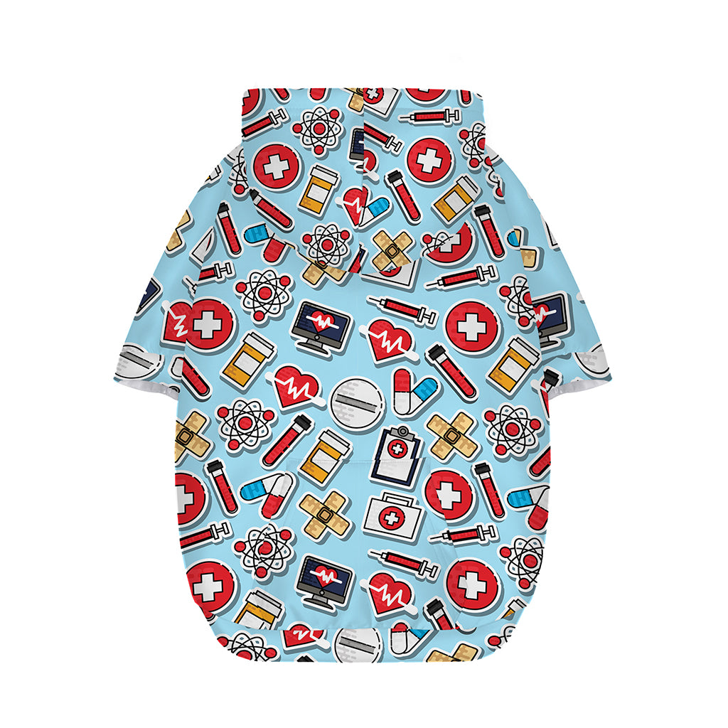 Colorful Medical Pattern Print Dog Zip Up Hoodie