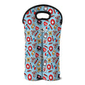 Colorful Medical Pattern Print Double Neoprene Wine Tote