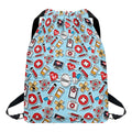 Colorful Medical Pattern Print Drawstring Backpack