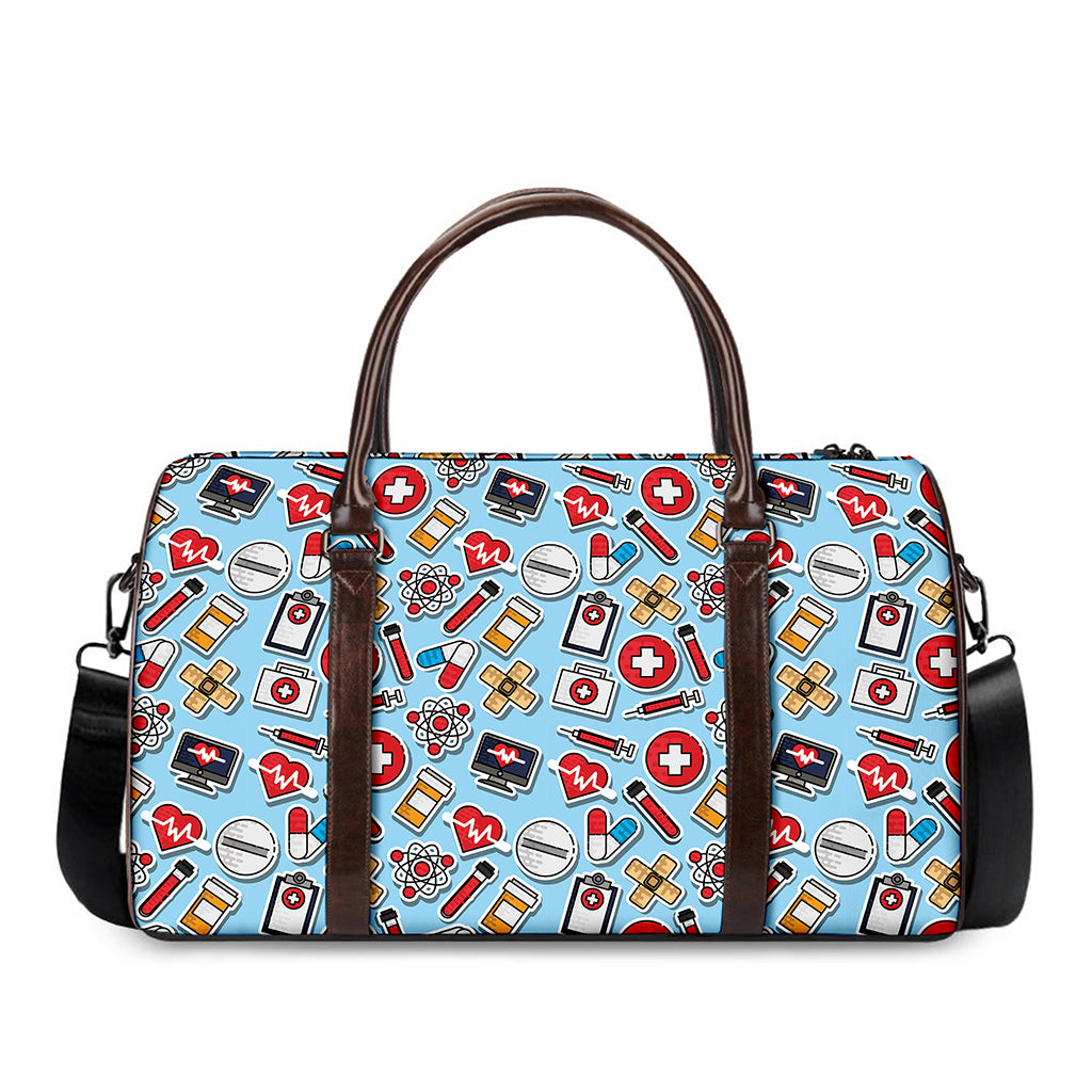 Colorful Medical Pattern Print Duffle Bag