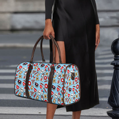 Colorful Medical Pattern Print Duffle Bag