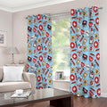 Colorful Medical Pattern Print Extra Wide Grommet Curtains