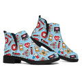 Colorful Medical Pattern Print Flat Ankle Boots