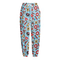 Colorful Medical Pattern Print Fleece Lined Knit Pants