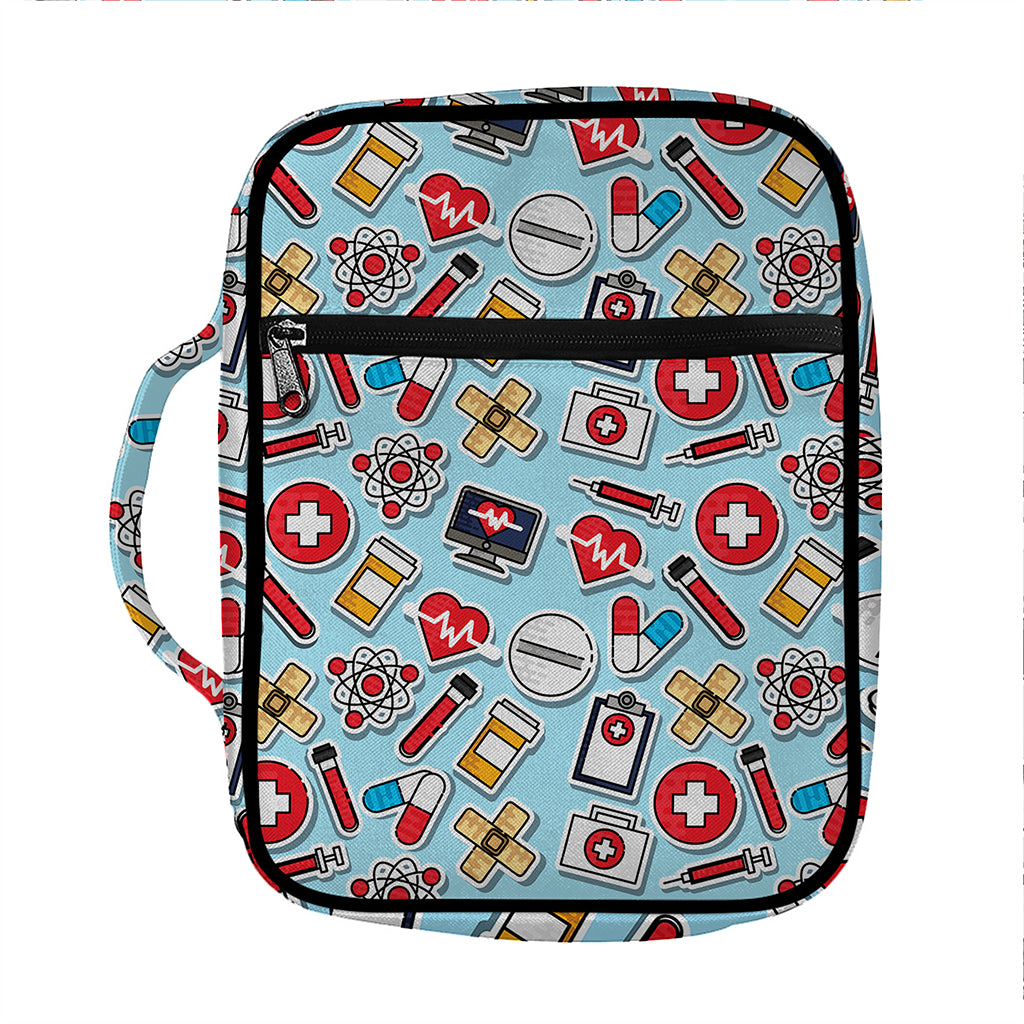 Colorful Medical Pattern Print Front Pocket Bible Bag
