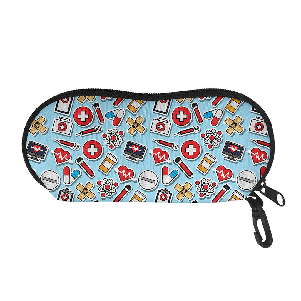 Colorful Medical Pattern Print Glasses Case