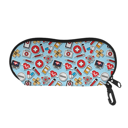 Colorful Medical Pattern Print Glasses Case
