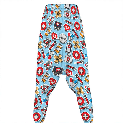Colorful Medical Pattern Print Hammer Pants