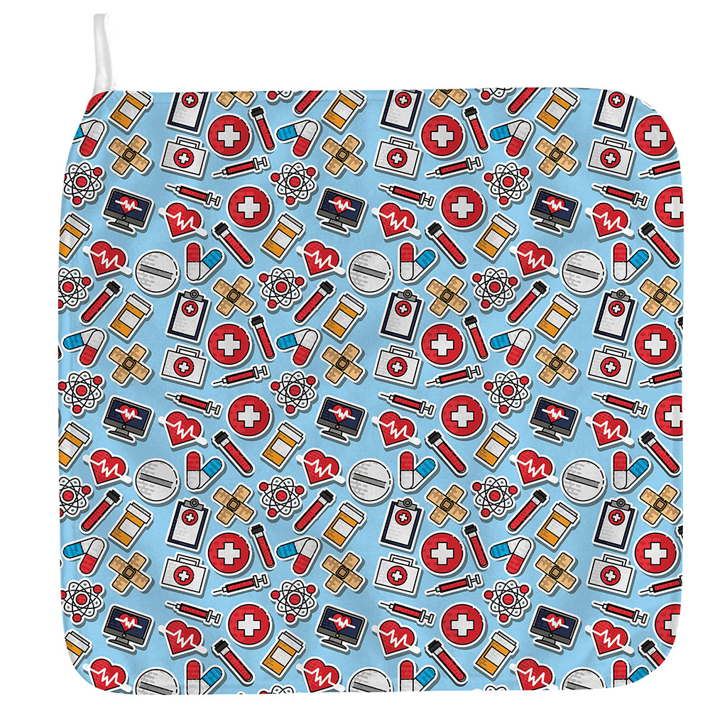 Colorful Medical Pattern Print Hand Towel
